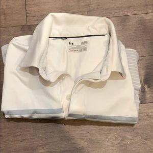 Canadian White and Gray striped polo